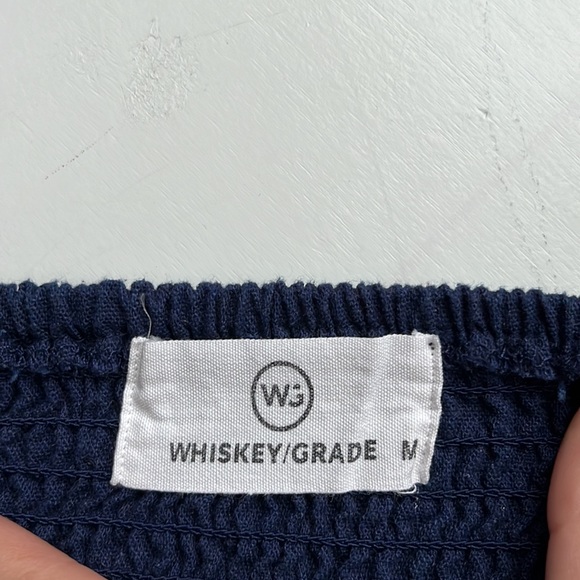 Whiskey Grade Navy Blue ruffle cropped tank top - Picture 2 of 2